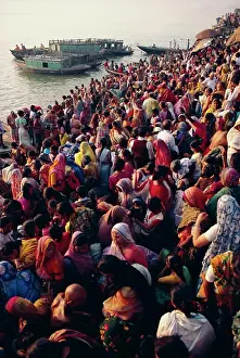 Assortment Prints: Mass bathing in the Ganges Ganga River during the Kartik Poonima Festival
