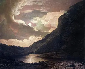 Land Scape Prints: Matlock Tor by Moonlight; about 1778-80 Oil on canvas Joseph Wright of Derby; English; 1734-97