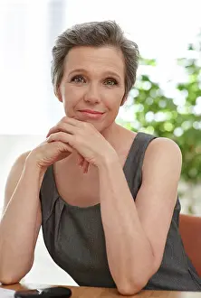 Desk Prints: Mature, business woman and portrait in office with career confidence