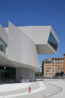 Concrete Prints: maxxi national museum of xxi century arts, zaha hadid, rome, 2010, exterior view