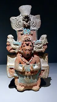 Mayan Prints: Mayan ceramic female figurines representing a sea goddess. From Jaina, Mexico 600-900 AD