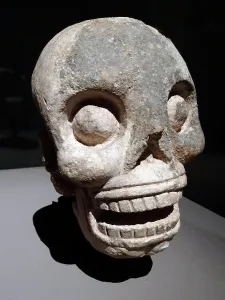 Death Prints: Mayan fleshless head or skull, representing the god of death