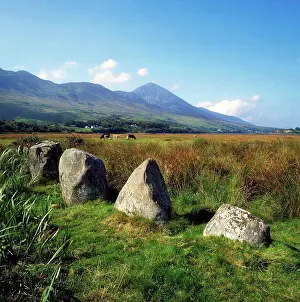 Republic Of Ireland Prints: Co Mayo, Croagh Patrick, Stonecircle