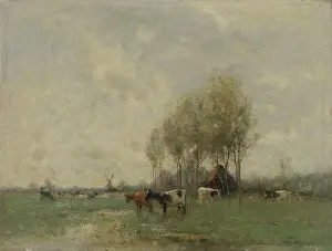Fineart Prints: Meadow with cows, Willem Maris, 1880 - 1910