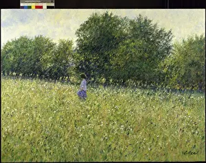 Impressionism Prints: Meadow, Perrotts Brook, Gloucestershire 1994 Charles Neal (b.1951/British) Oil on canvas