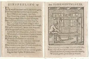 Voorkeursbeeld Prints: Meaning of the executive maker. A man is weaving in a workshop