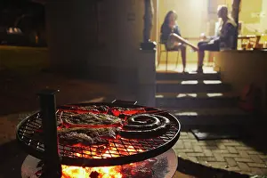 Meat Prints: Meat cooking on barbecue at Skukuza Rest Camp