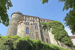 Mediaeval Prints: Medieval castle, Mylau, Reichenbach, Vogtland, Saxony, Germany, Europe