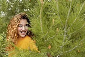 Communications Prints: Medium shot smiley woman nature