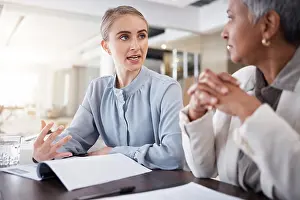 Paperwork Prints: Meeting, discussion and business women with documents for marketing strategy