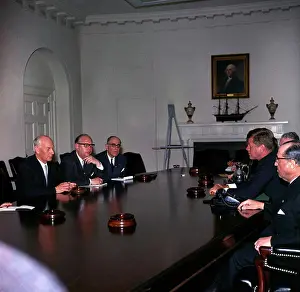 George Prints: Meeting with Einar Gerhardsen, Prime Minister of Norway