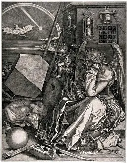 Engraved Image Prints: Melancholia by Albrecht Durer, Copper engraving