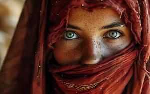 Traditional Attire Prints: Member of North African from Tuareg tribe in traditional clothing