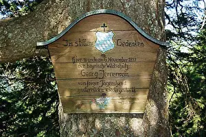 Mountain Chain Prints: Memorial plaque for the Bavarian gamekeeper Georg Jennerwein