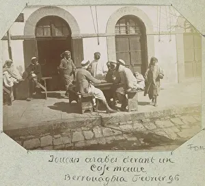 Voorkeursbeeld Prints: Men during a board game for a cafe in Berrouaghia (Algeria)