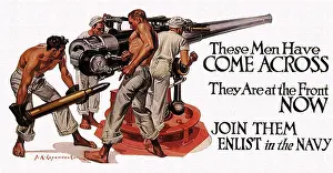 Navy Prints: Four Men Loading Large Gun, Leyendecker, Francis Xavier