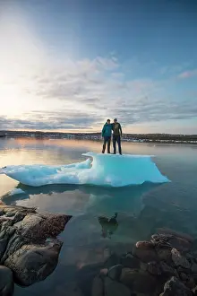 Global Prints: Two men standing on iceberg, Iqaluit, Canada