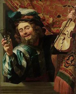 Fineart Prints: The Merry Fiddler, Gerard van Honthorst, 1623