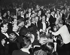 Opera Prints: At The Met Bar -- Here is a general view showing opening night patrons at the bar at the Metropolitan Opera House