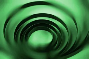 Blur Prints: Metal spiral with blur effects in green hue