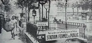 Normandy Prints: Metro station is shut during world war two; Paris France 1940