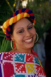 Celebrations Prints: MEXICO, BAJA CALIFORNIA, LA PAZ, FIESTA, YOUNG WOMAN IN TRADITIONAL DRESS, PORTRAIT