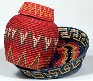 Reed Prints: Mexico, Mexican traditional ethnic arts: baskets made of reed