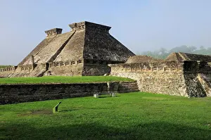 Ruins Prints: Mexico, Veracruz, Papantla, El Tajin archaeological site Monument 5 pyramid