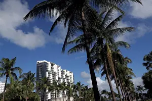 Miami Prints: Miami Beach Florida, Collins Park. Miami, Florida, USA