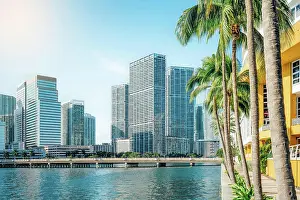 Rise Prints: miami, florida modern buildings of miami seen from brickell key Copyright: xZoonar