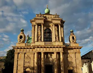 Architektur Prints: Mickiewicz Church Church by the side of statue of Adam Mickiewicz in Warsaw in Poland