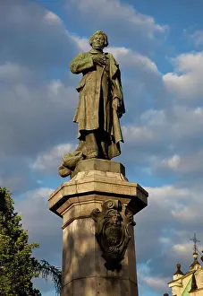 Architektur Prints: Mickiewicz statue Statue of Adam Mickiewicz in Warsaw in Poland
