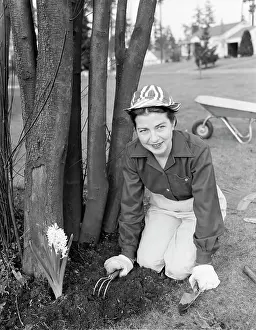 Hobbies Prints: Mid adult woman gardening