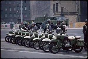 Soldiers Prints: Military Police with Motorcycles Prior to May Day Parade