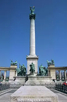 Union Prints: Millennium Monument, including Hoseink Emlekere plinth, Heroes Square, Budapest, Hungary