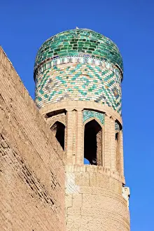 Brickwork Prints: Top of a minaret at Ichan Kala, Khiva, Uzbekistan