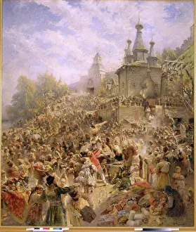 History Of Russia Prints: Minin appeals to the people of Nizhny Novgorod in 1611 by Makovsky