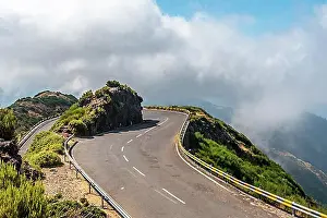 Observe Prints: Miradouro Lombo do Mouro, road in a mountain viewpoint of Madeira in summer. Portugal