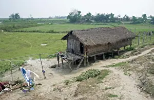 Tribal Prints: Mishing tribal village house, Majuli Island