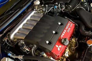 Sports Car Prints: Mitsubishi Eclipse 2006 valve cover intake manifold red