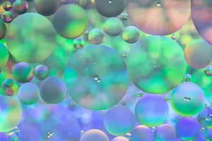 Bubble Prints: mixing water and oil, beautiful color abstract background