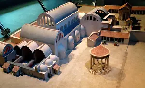 Somerset Prints: Model of the Roman Baths in Bath