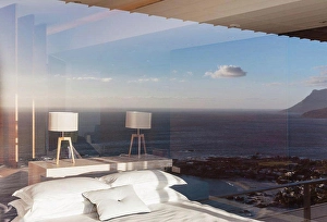 Interior Design Prints: Modern bedroom overlooking ocean, Cape Town, South Africa