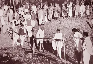 January Prints: Mohandas Karamchand Gandhi, touring India during the partition riots following Independence 1947