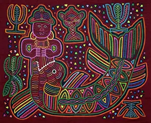 Textile Prints: Mola textile by Kuna Indian artist