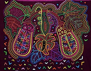 Textile Prints: Mola textile by Kuna Indian artist