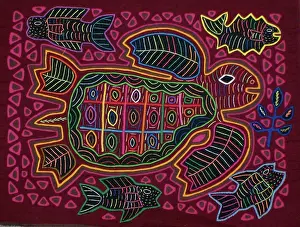 Textile Prints: Mola textile by Kuna Indian artist