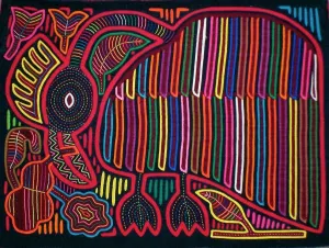 Textile Prints: Mola textile by Kuna Indian artist