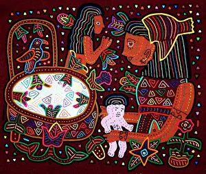 Textile Prints: Mola textile by Kuna Indian artist