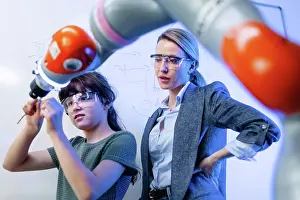 Students Prints: Mom and girl during take your daughter to work day